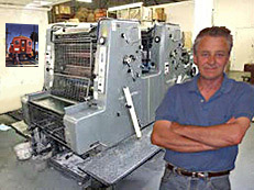 Jonathan Owen with Offset Lithographic Press